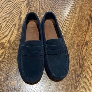 Zara boys navy suede loafers